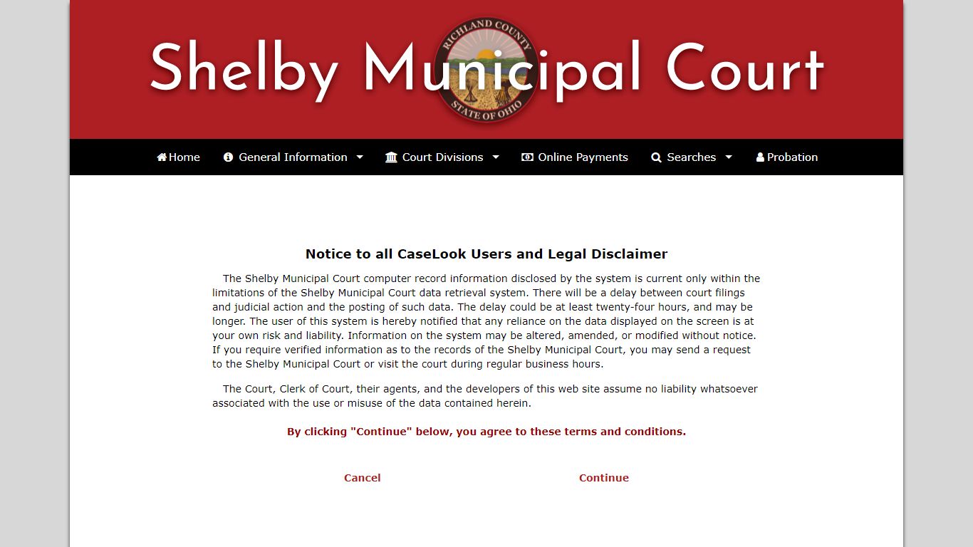 Shelby Municipal Court - Record Search