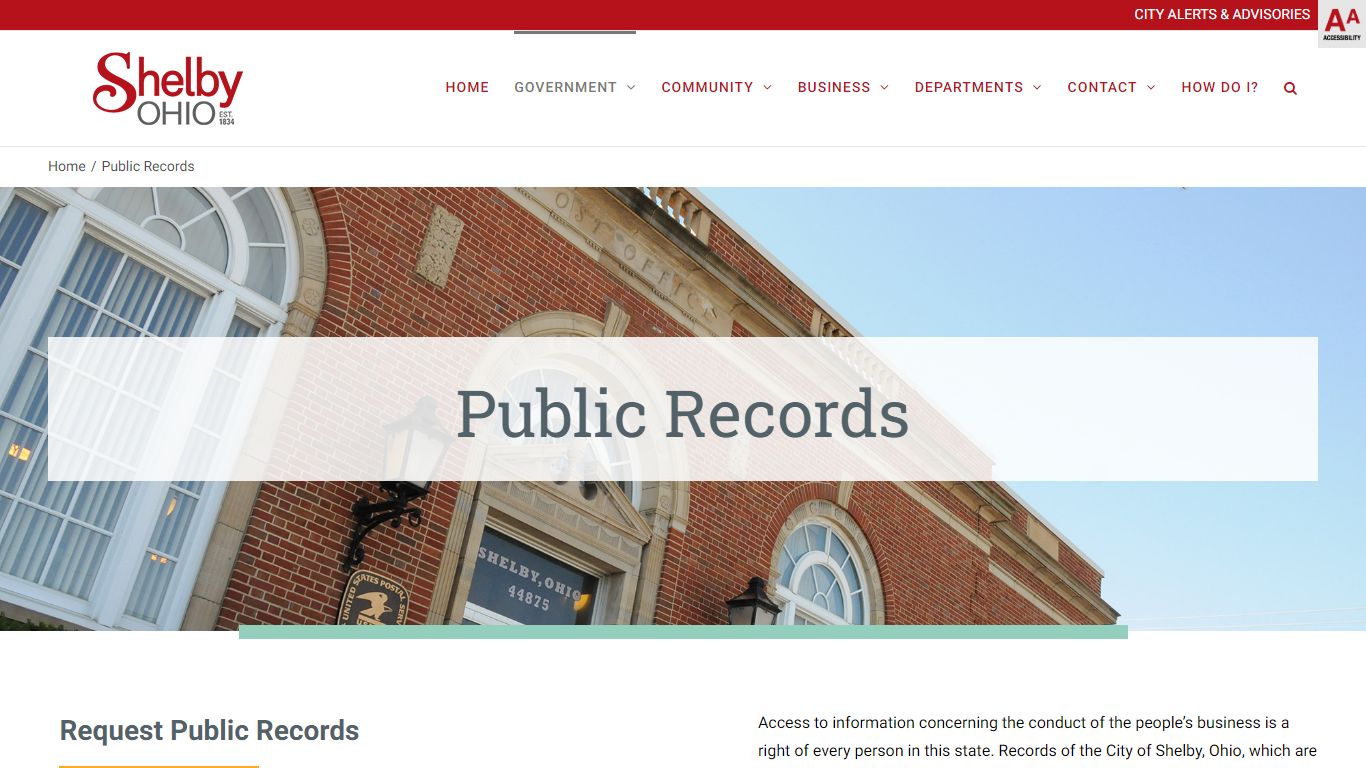 Public Records | City of Shelby, Ohio